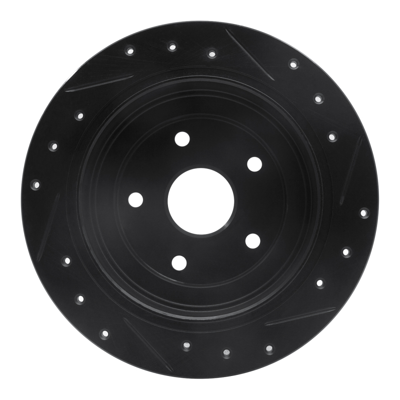 Picture of R1 92-97 Subaru SVX Rear Left Drilled & Slotted Black Brake Rotor