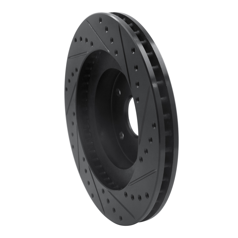 Picture of R1 92-97 Subaru SVX Front Left Drilled & Slotted Black Brake Rotor