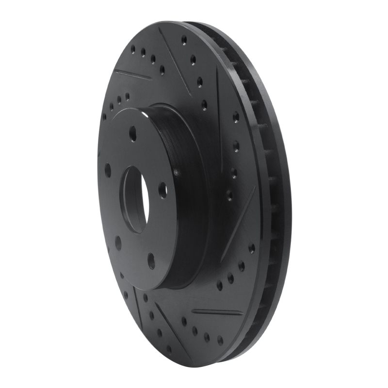 Picture of R1 92-97 Subaru SVX Front Right Drilled & Slotted Black Brake Rotor