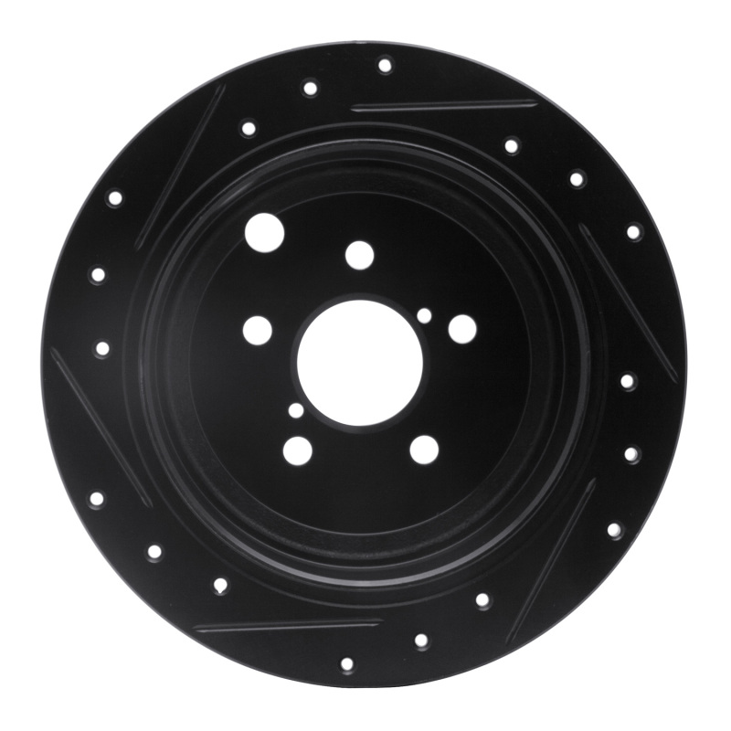 Picture of R1 08-15 Subaru Outback Rear Right Drilled & Slotted Black Brake Rotor
