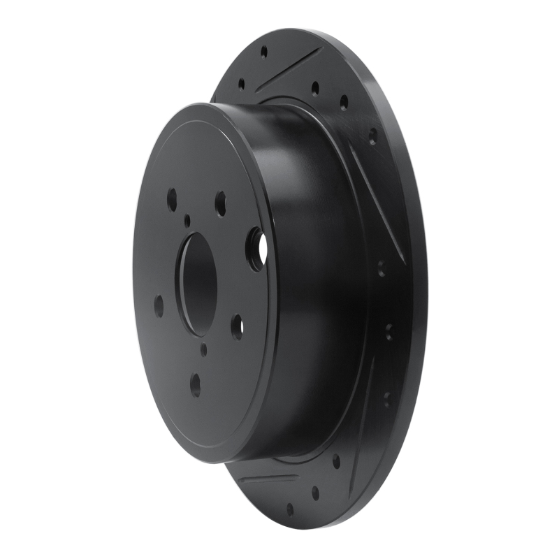 Picture of R1 15-21 Subaru WRX Rear Left Drilled & Slotted Black Brake Rotor