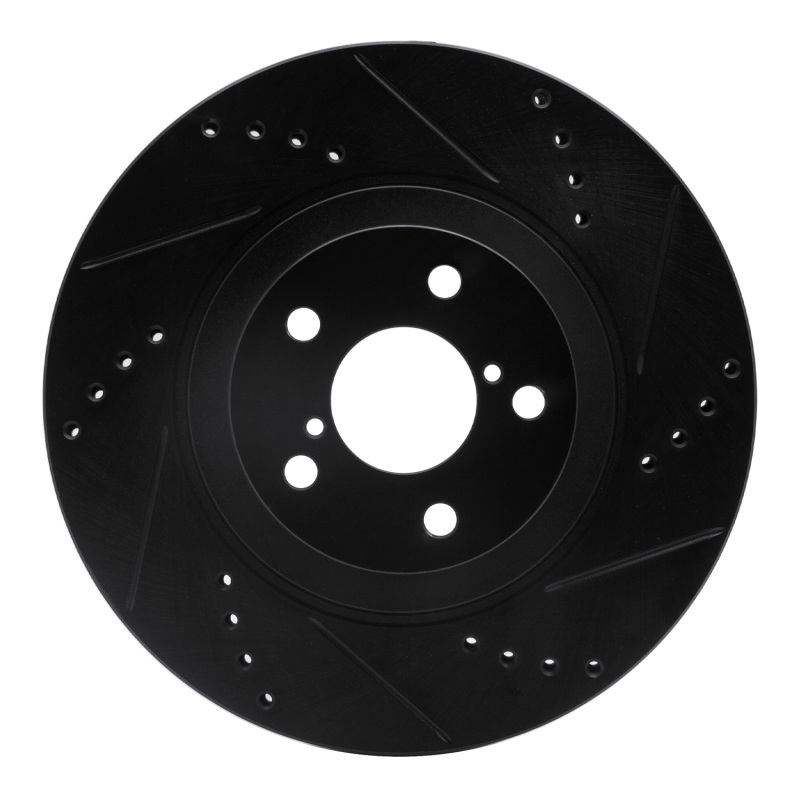 Picture of R1 04-25 Scion FR-S Front Right Drilled & Slotted Black Brake Rotor