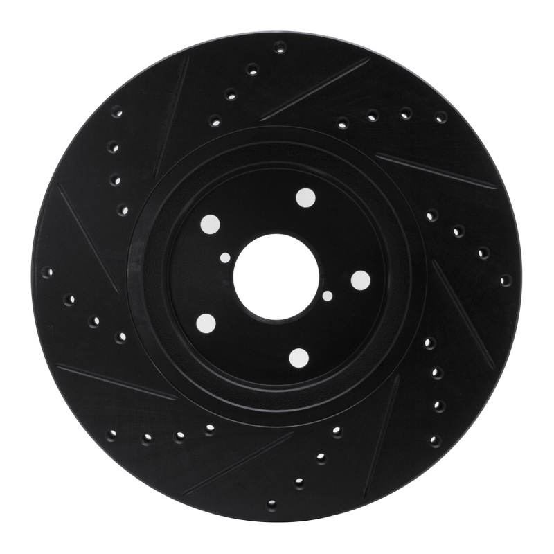 Picture of R1 06-21 Subaru Legacy Front Right Drilled & Slotted Black Brake Rotor