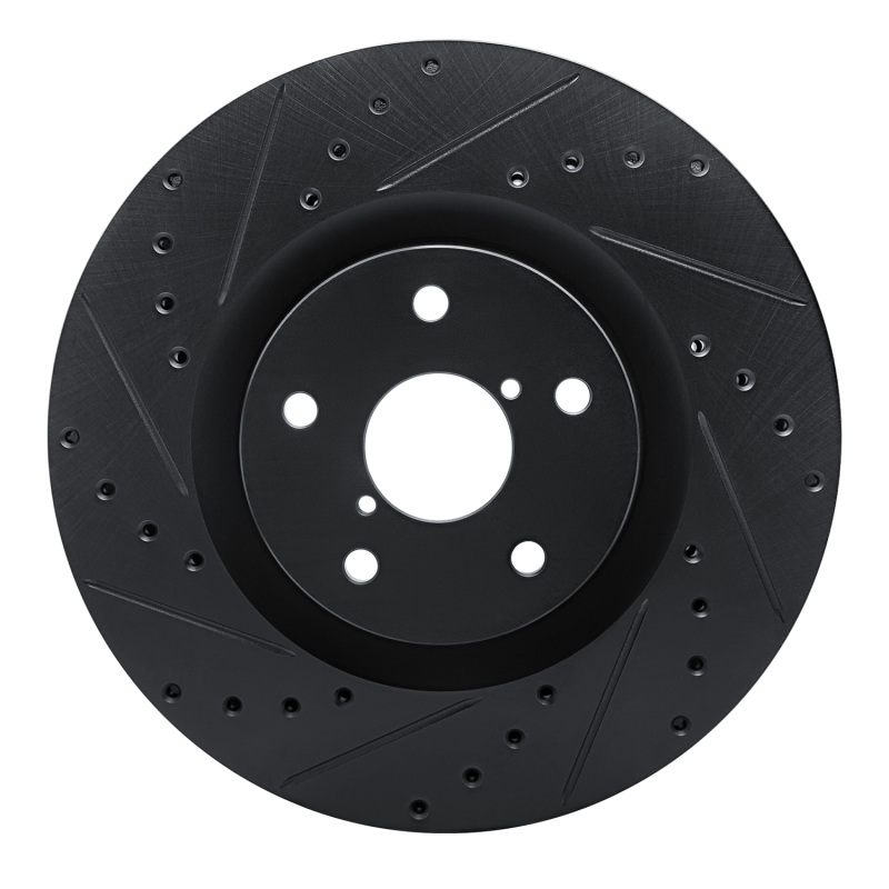 Picture of R1 -23 Subaru Ascent Front Left Drilled & Slotted Black Brake Rotor