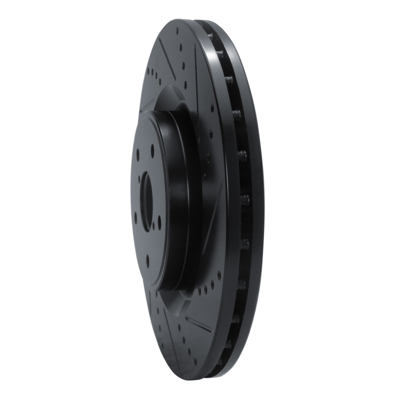 Picture of R1 18-25 Subaru WRX STI Front Right Drilled & Slotted Black Brake Rotor