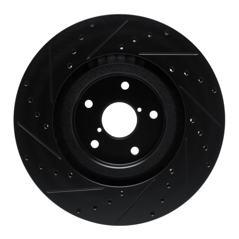 Picture of R1 -23 Subaru Ascent Front Right Drilled & Slotted Black Brake Rotor