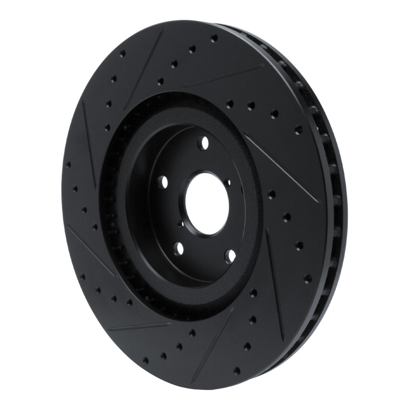 Picture of R1 -23 Subaru Ascent Front Right Drilled & Slotted Black Brake Rotor