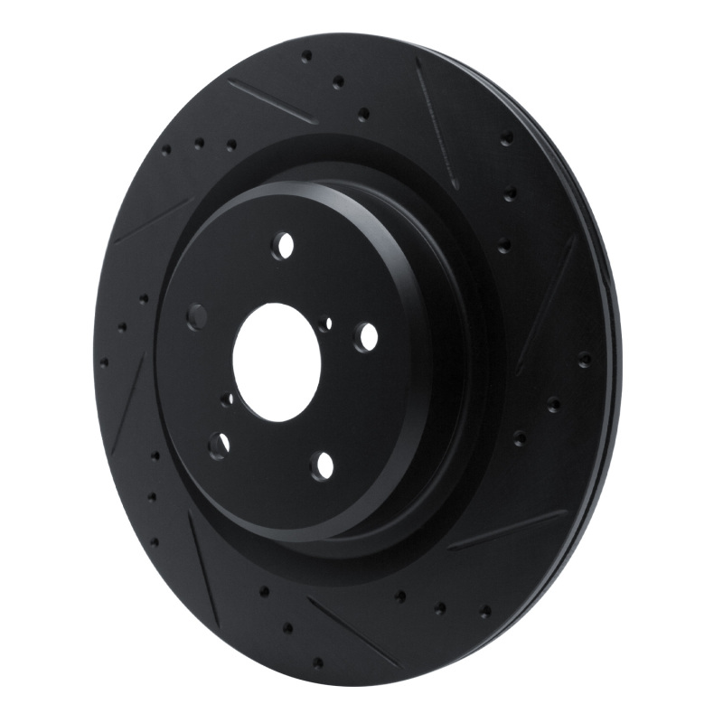 Picture of R1 -25 Subaru Ascent Rear Right Drilled & Slotted Black Brake Rotor