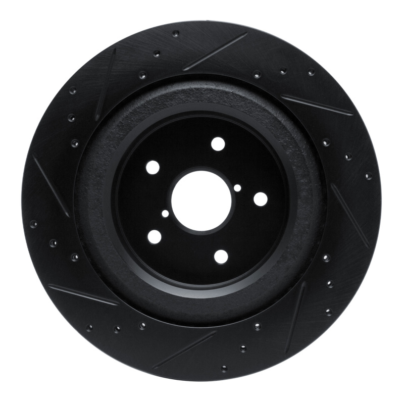 Picture of R1 -25 Subaru Ascent Rear Right Drilled & Slotted Black Brake Rotor