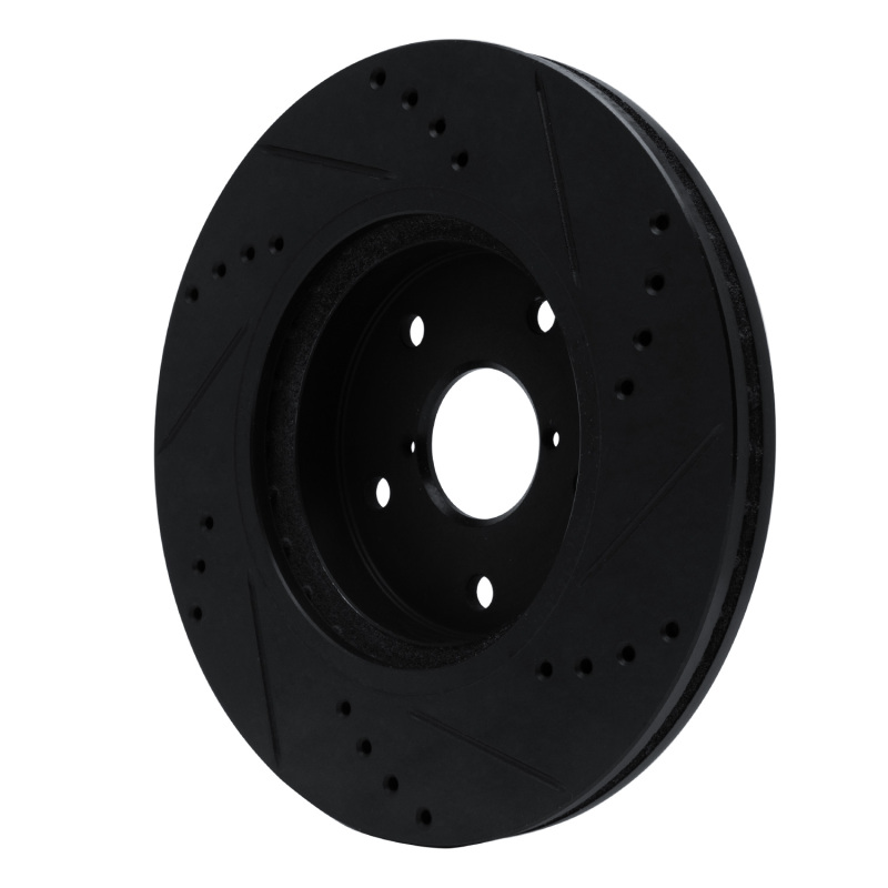 Picture of R1 -24 Subaru Forester Front Left Drilled & Slotted Black Brake Rotor