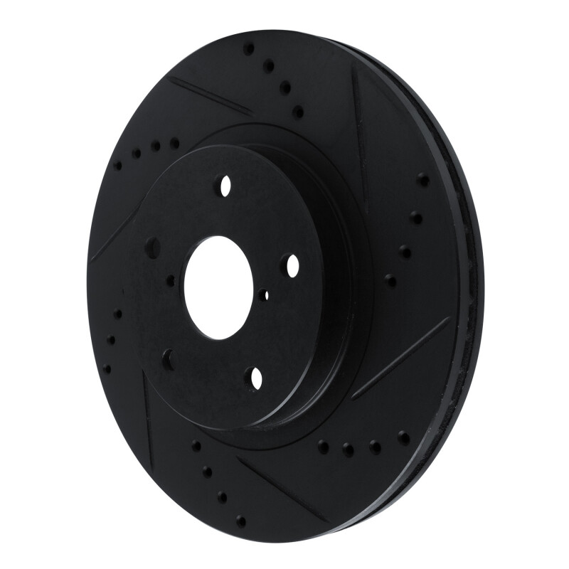 Picture of R1 -24 Subaru Forester Front Right Drilled & Slotted Black Brake Rotor