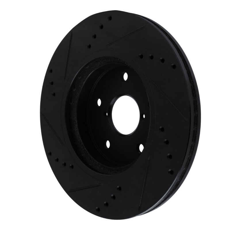Picture of R1 -24 Subaru Forester Front Right Drilled & Slotted Black Brake Rotor