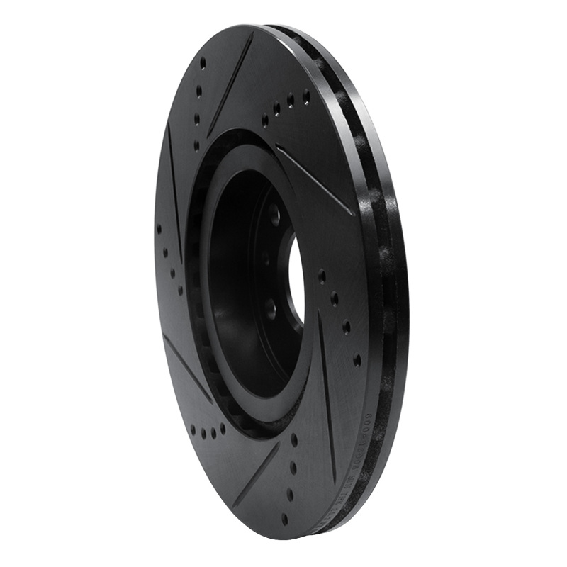 Picture of R1 91-20 Alfa Romeo 164 Front Right Drilled & Slotted Black Brake Rotor