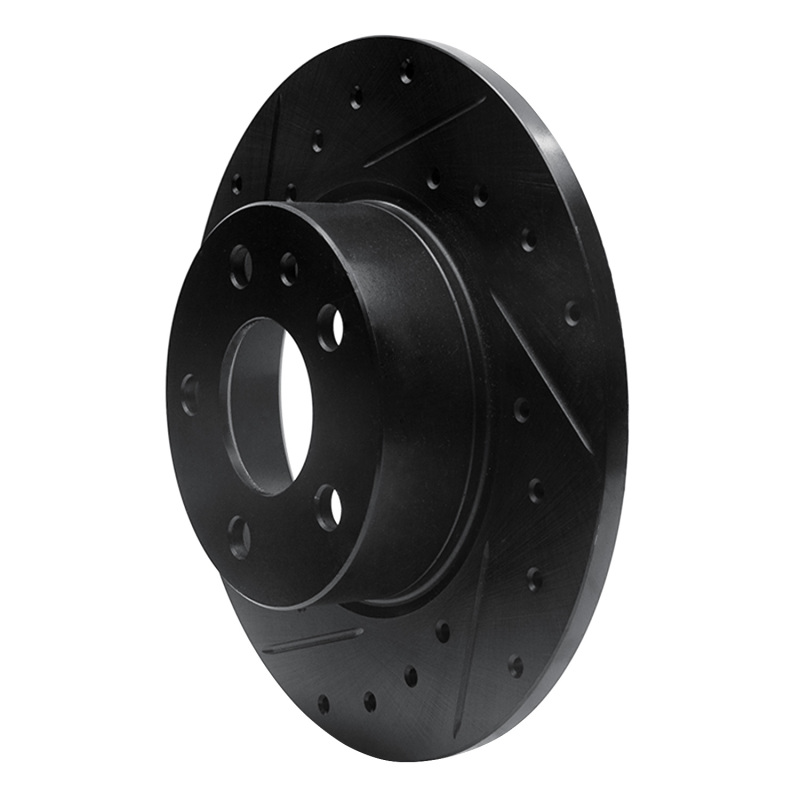 Picture of R1 91-95 Alfa Romeo 164 Rear Left Drilled & Slotted Black Brake Rotor