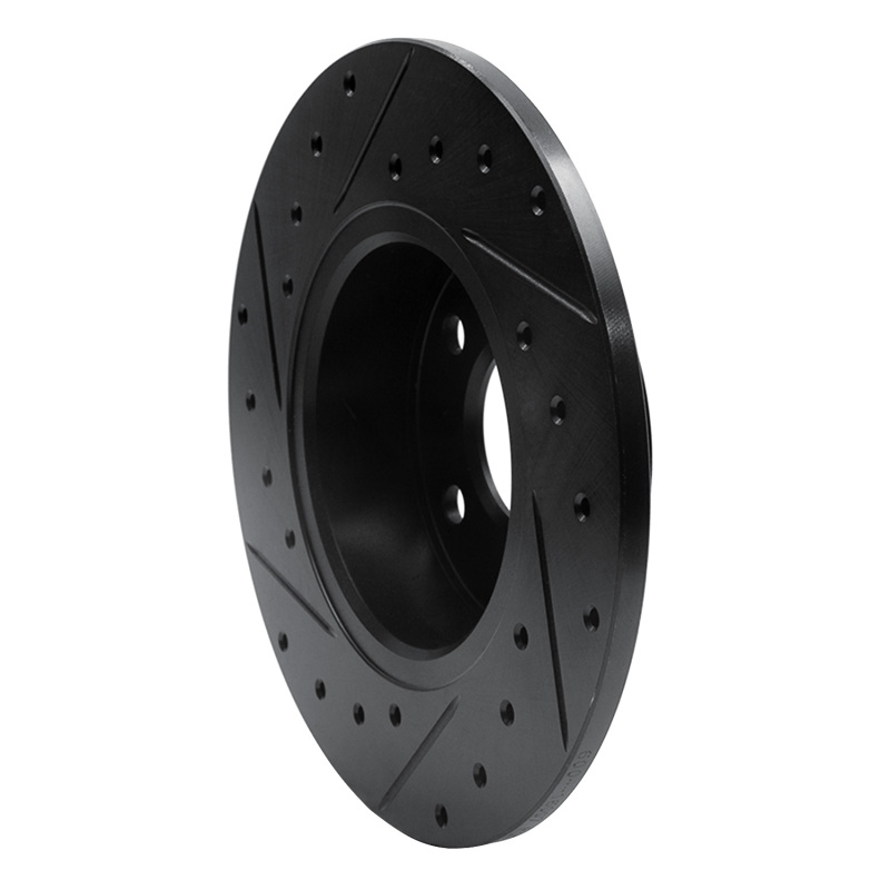 Picture of R1 91-95 Alfa Romeo 164 Rear Right Drilled & Slotted Black Brake Rotor