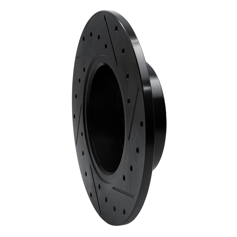 Picture of R1 91-95 Alfa Romeo 164 Rear Left Drilled & Slotted Black Brake Rotor