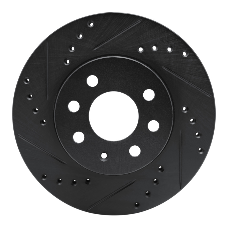 Picture of R1 99-99 Daewoo Nubira Front Left Drilled & Slotted Black Brake Rotor