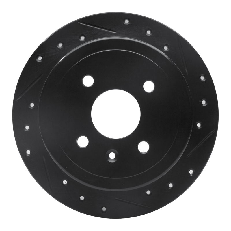 Picture of R1 99-02 Daewoo Nubira Rear Right Drilled & Slotted Black Brake Rotor