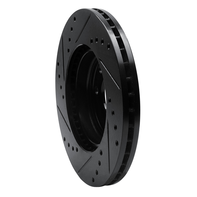 Picture of R1 00-02 Daewoo Nubira Front Right Drilled & Slotted Black Brake Rotor
