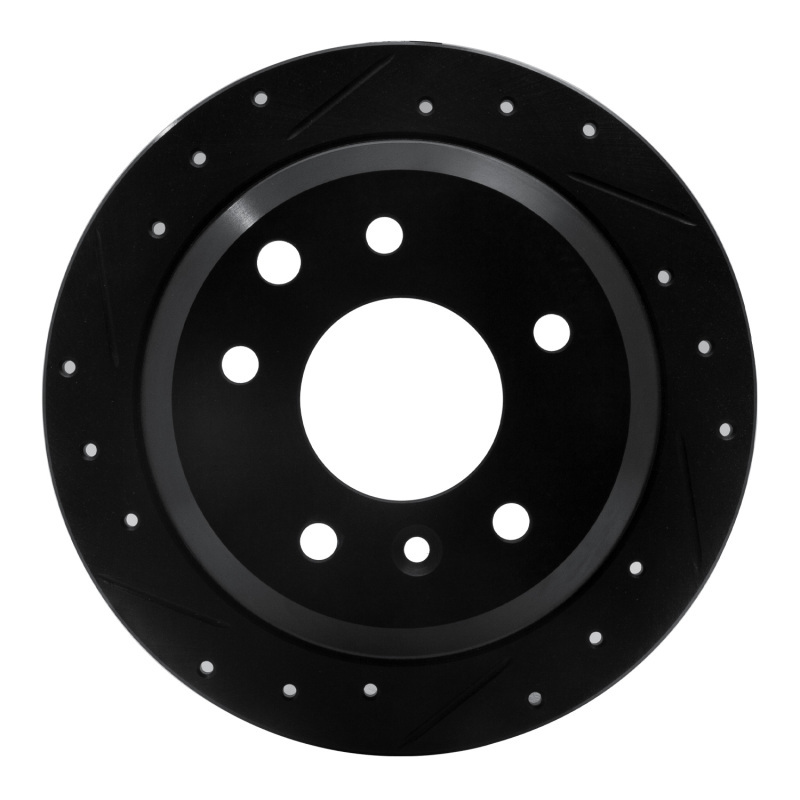 Picture of R1 86-89 Jaguar Vanden Plas Rear Left Drilled & Slotted Black Brake Rotor