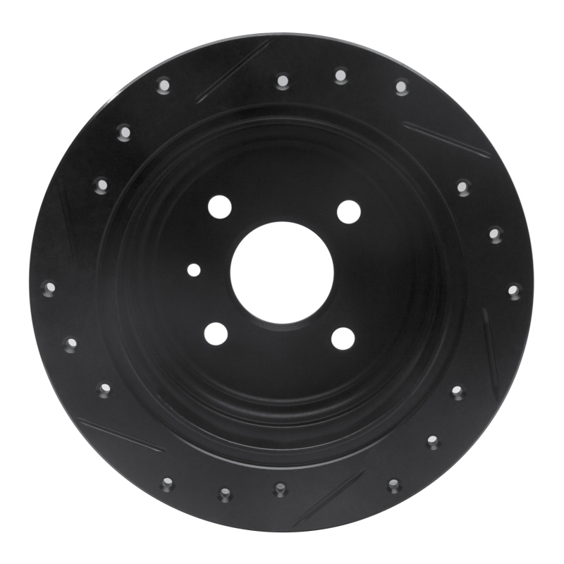 Picture of R1 99-02 Daewoo Nubira Rear Right Drilled & Slotted Black Brake Rotor