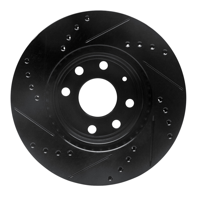 Picture of R1 00-02 Daewoo Nubira Front Right Drilled & Slotted Black Brake Rotor