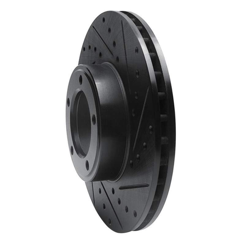 Picture of R1 71-97 Jaguar XJ12 Front Right Drilled & Slotted Black Brake Rotor