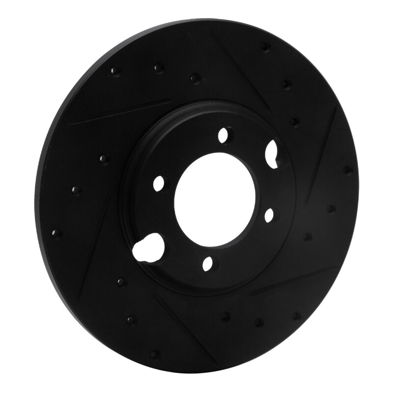 Picture of R1 83-93 Jaguar XJRS Rear Right Drilled & Slotted Black Brake Rotor