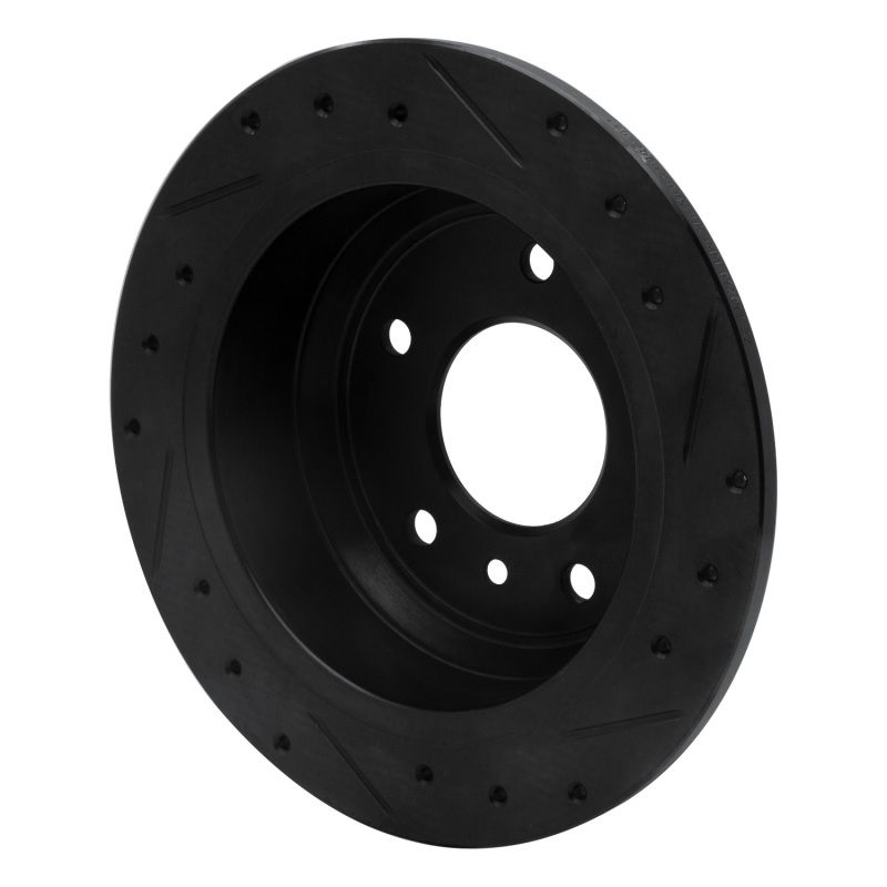 Picture of R1 86-89 Jaguar Vanden Plas Rear Left Drilled & Slotted Black Brake Rotor
