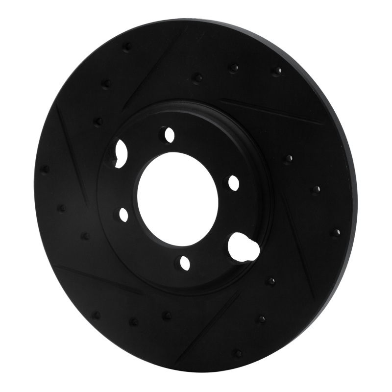 Picture of R1 83-93 Jaguar XJRS Rear Left Drilled & Slotted Black Brake Rotor