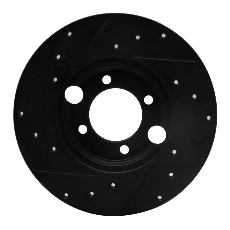 Picture of R1 83-93 Jaguar XJRS Rear Right Drilled & Slotted Black Brake Rotor