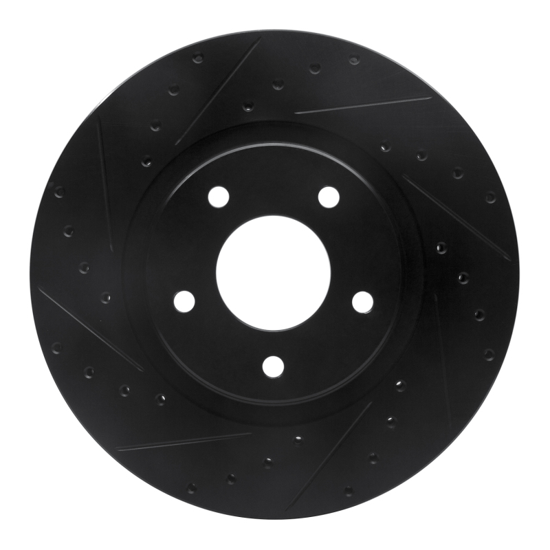 Picture of R1 98-06 Jaguar XK8 Front Left Drilled & Slotted Black Brake Rotor