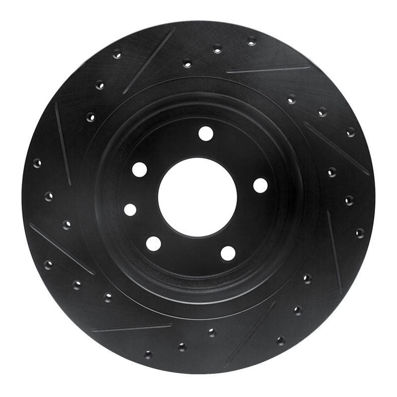 Picture of R1 95-06 Jaguar XJR Rear Right Drilled & Slotted Black Brake Rotor