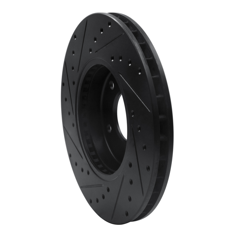 Picture of R1 97-03 Jaguar Vanden Plas Front Right Drilled & Slotted Black Brake Rotor