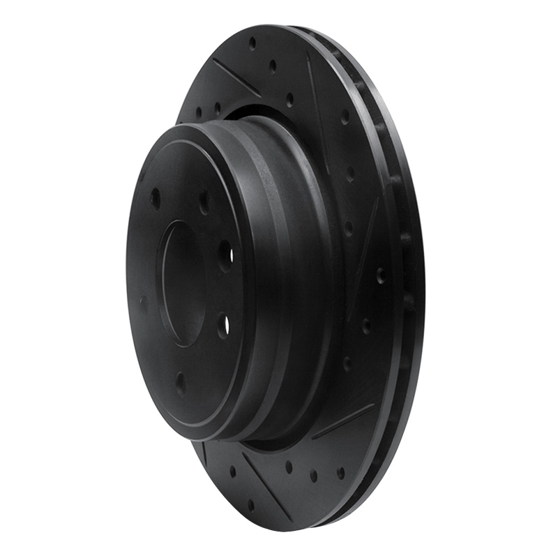 Picture of R1 95-06 Jaguar XJR Rear Right Drilled & Slotted Black Brake Rotor