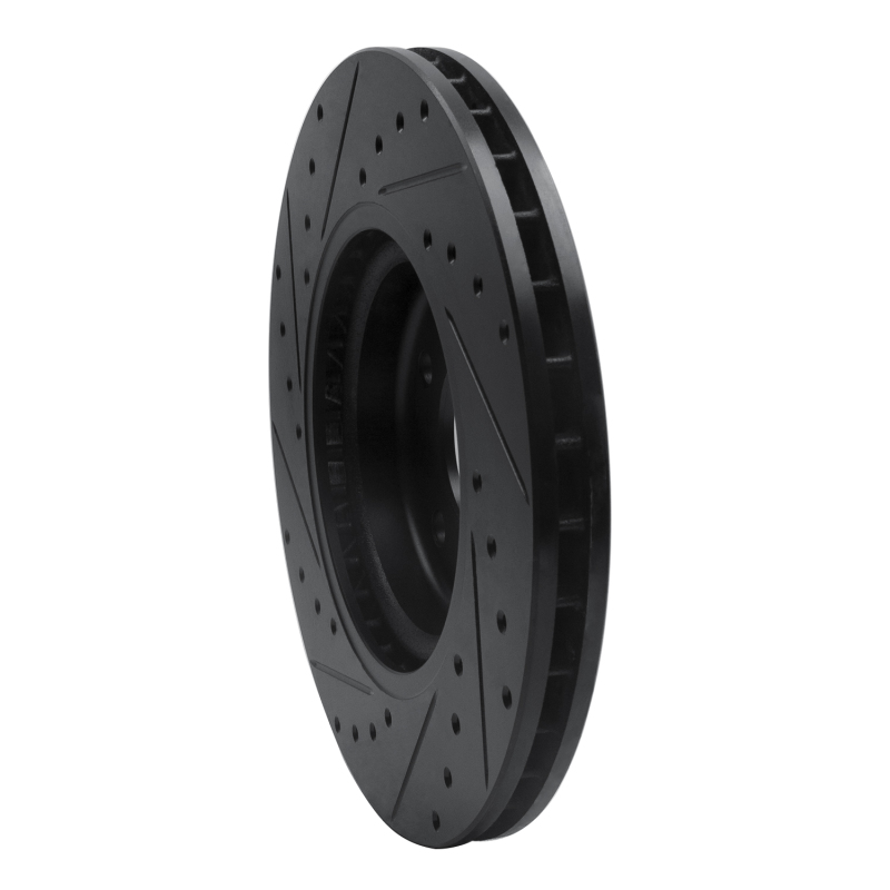 Picture of R1 98-06 Jaguar XKR Front Right Drilled & Slotted Black Brake Rotor