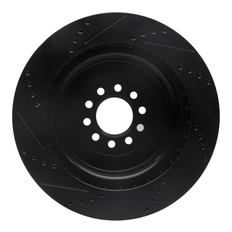 Picture of R1 03-05 Jaguar S-Type Front Right Drilled & Slotted Black Brake Rotor