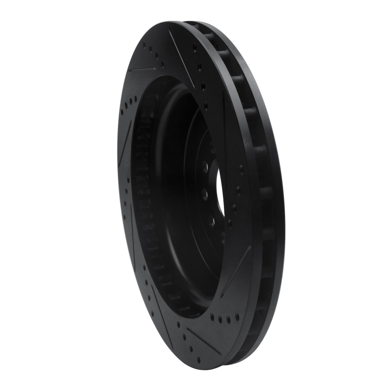 Picture of R1 03-05 Jaguar XJR Front Left Drilled & Slotted Black Brake Rotor