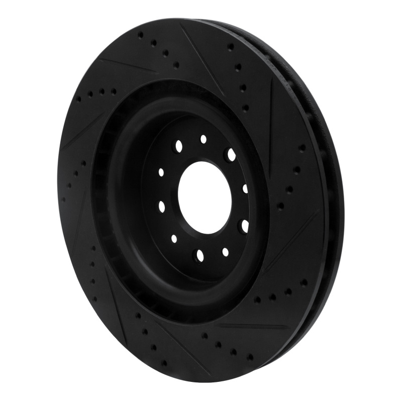 Picture of R1 00-06 Jaguar XKR Front Left Drilled & Slotted Black Brake Rotor