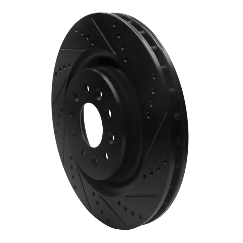 Picture of R1 00-06 Jaguar XKR Front Right Drilled & Slotted Black Brake Rotor
