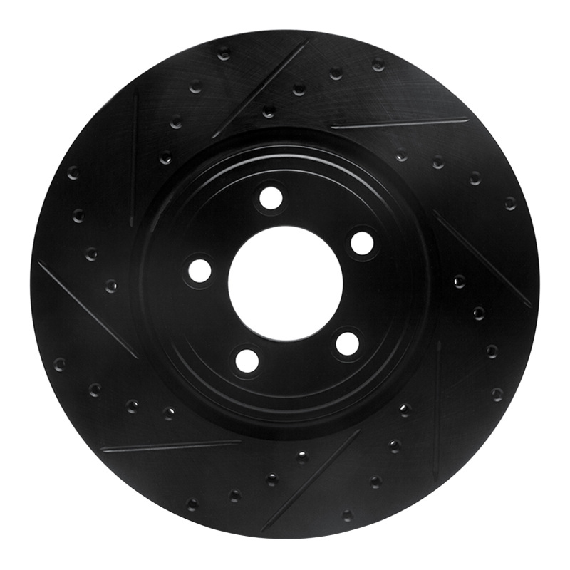 Picture of R1 06-10 Jaguar XK Front Left Drilled & Slotted Black Brake Rotor