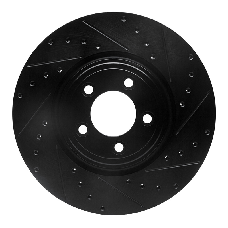 Picture of R1 06-10 Jaguar XK Front Right Drilled & Slotted Black Brake Rotor