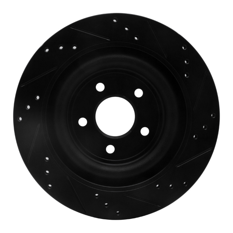 Picture of R1 06-15 Jaguar Super V8 Rear Left Drilled & Slotted Black Brake Rotor