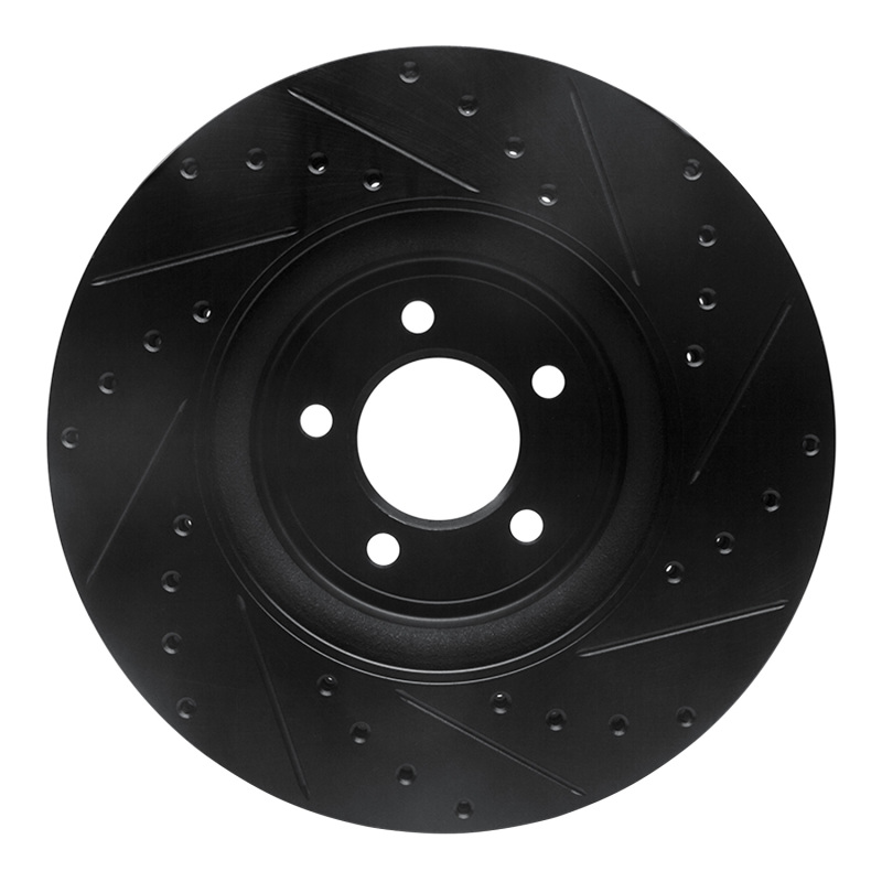 Picture of R1 06-10 Jaguar XK Front Left Drilled & Slotted Black Brake Rotor