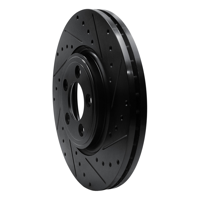 Picture of R1 06-10 Jaguar XK Front Right Drilled & Slotted Black Brake Rotor