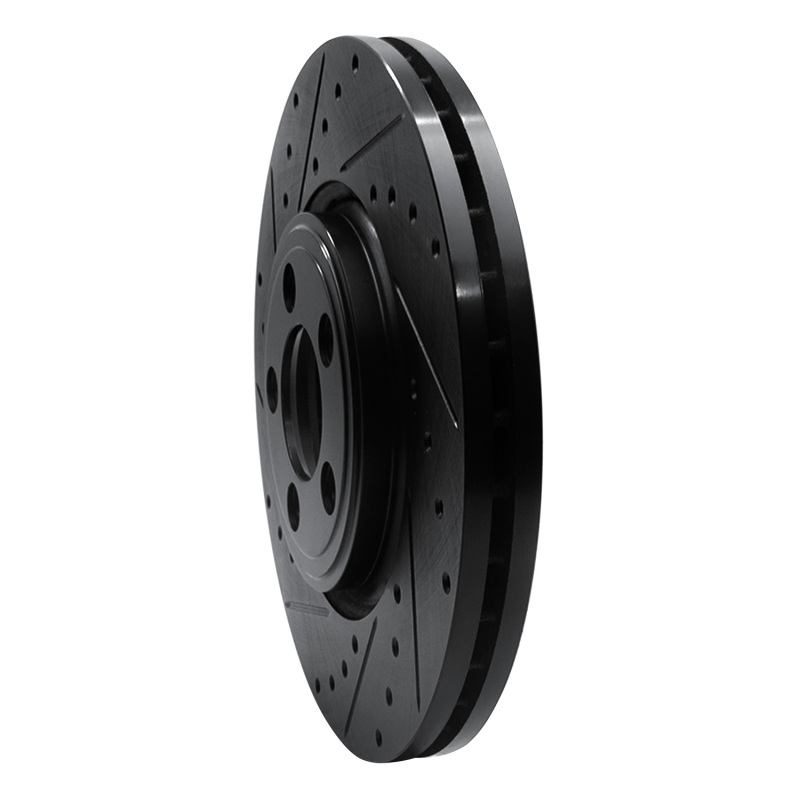 Picture of R1 06-10 Jaguar XK Front Left Drilled & Slotted Black Brake Rotor