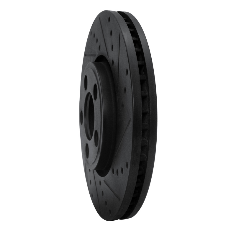 Picture of R1 06-08 Jaguar S-Type Front Right Drilled & Slotted Black Brake Rotor