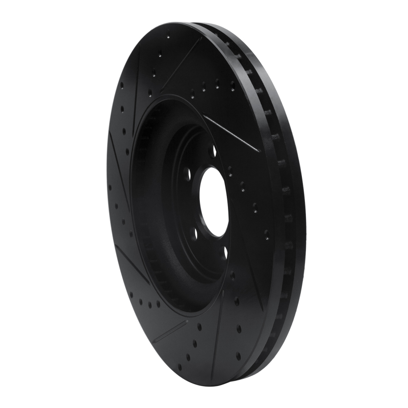 Picture of R1 06-21 Jaguar F-Type Front Right Drilled & Slotted Black Brake Rotor