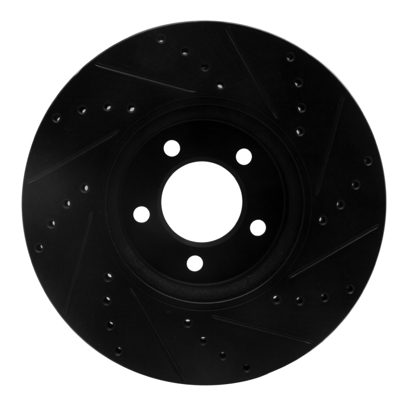 Picture of R1 06-08 Jaguar S-Type Front Left Drilled & Slotted Black Brake Rotor