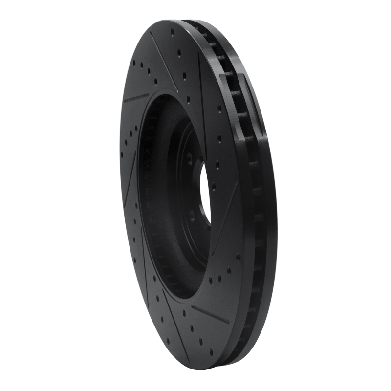 Picture of R1 06-21 Jaguar F-Type Front Left Drilled & Slotted Black Brake Rotor